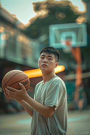 打篮球的人人物体育摄影图
