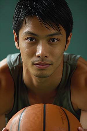 打篮球的人健康肖像摄影图