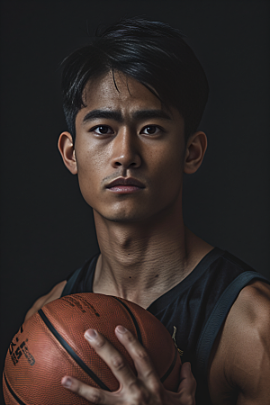 打篮球的人人物青年摄影图