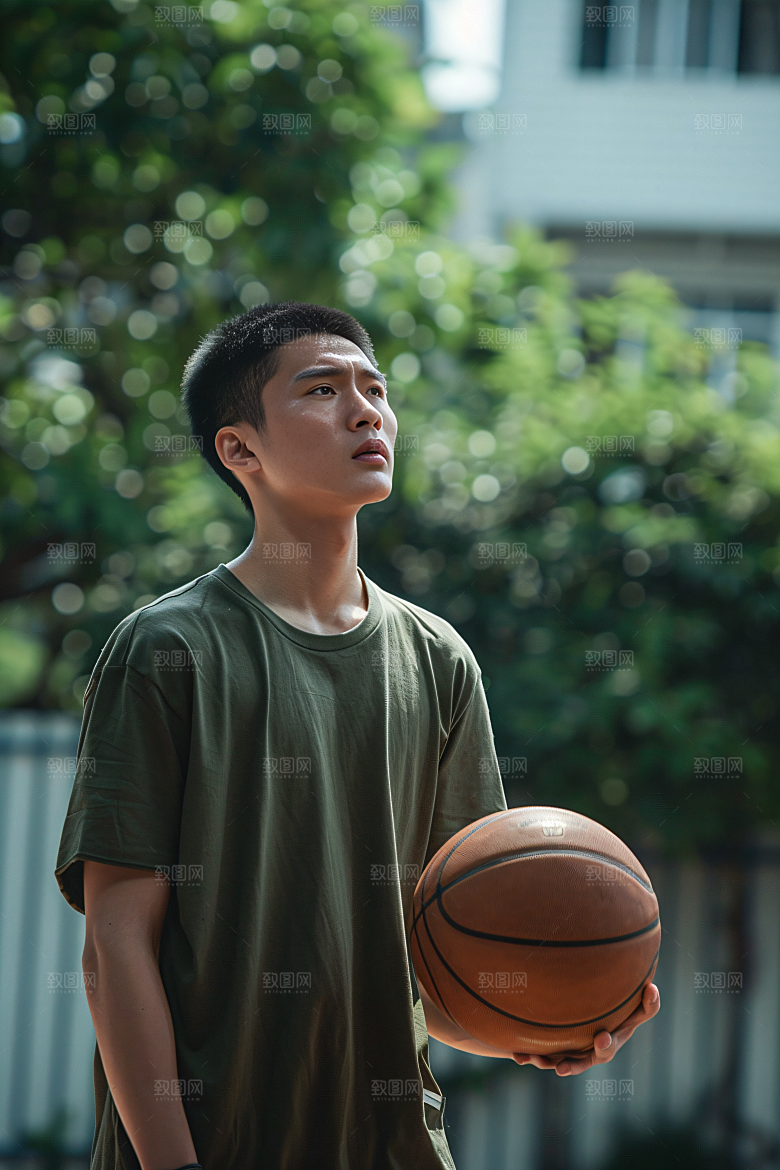 打篮球的人肖像灌篮摄影图