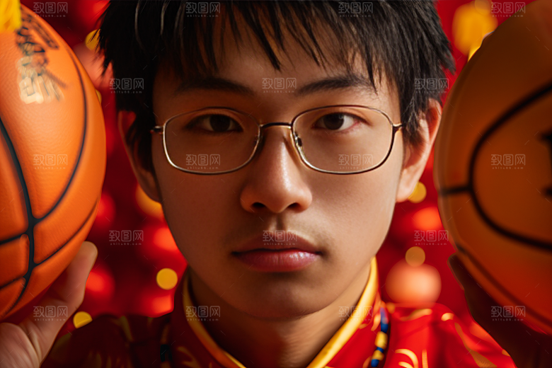 打篮球的人体育青年摄影图