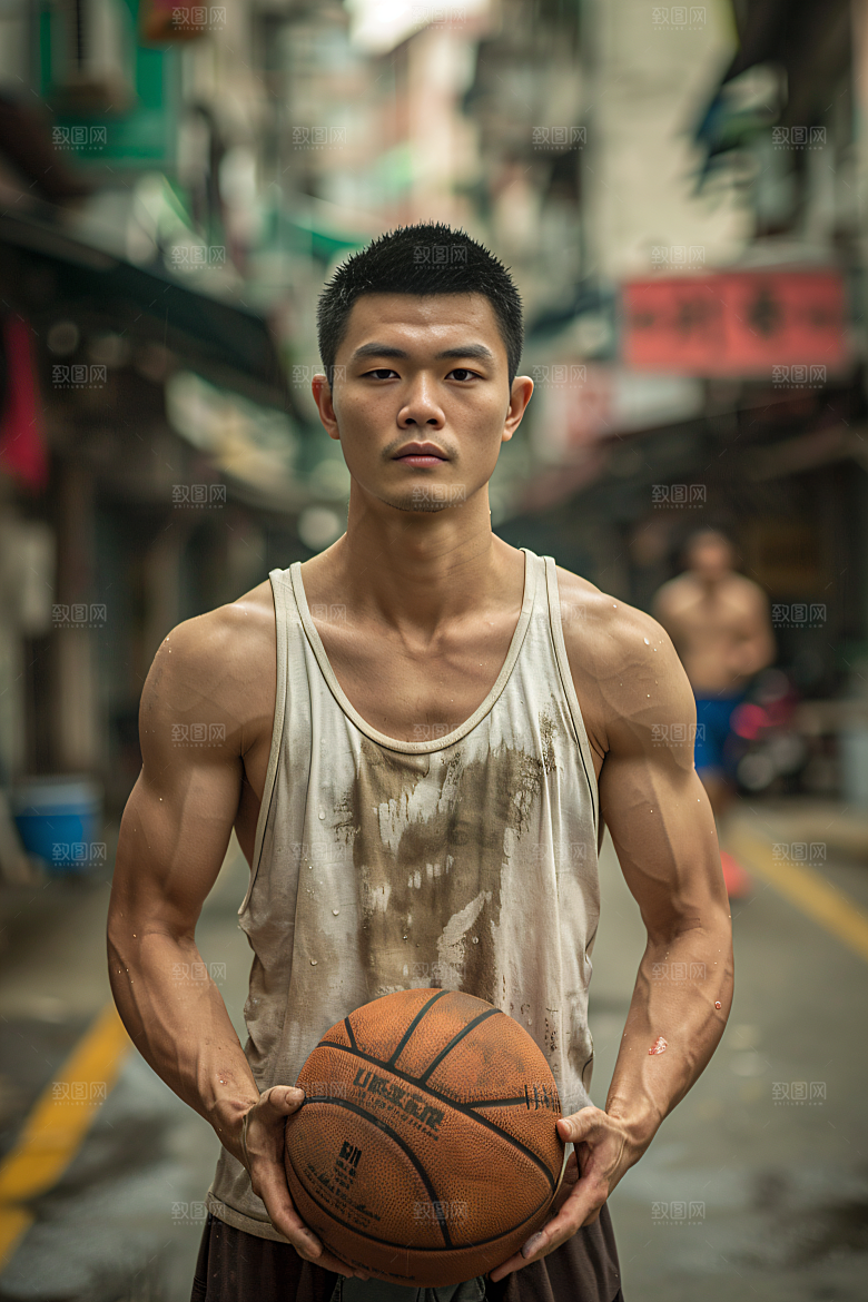 打篮球的人肖像灌篮摄影图
