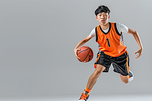 打篮球的人锻炼青年摄影图