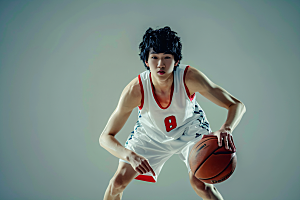 打篮球的人健身肖像摄影图
