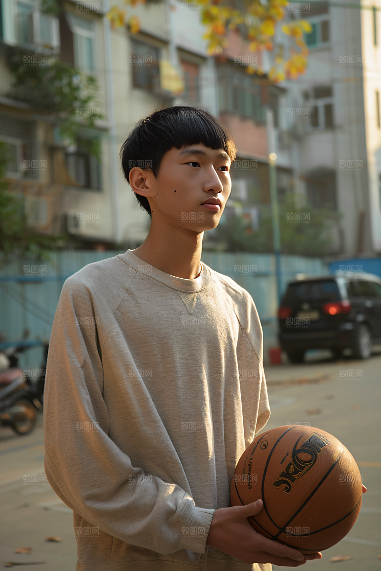 打篮球的人体育灌篮摄影图
