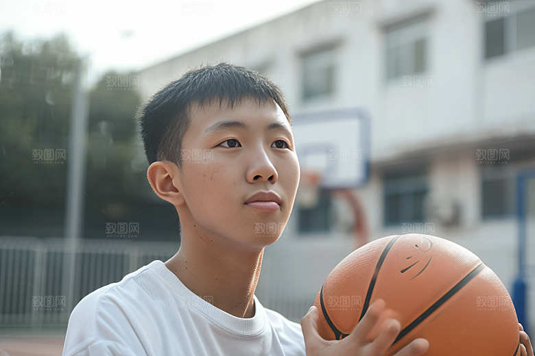 打篮球的人青年锻炼摄影图
