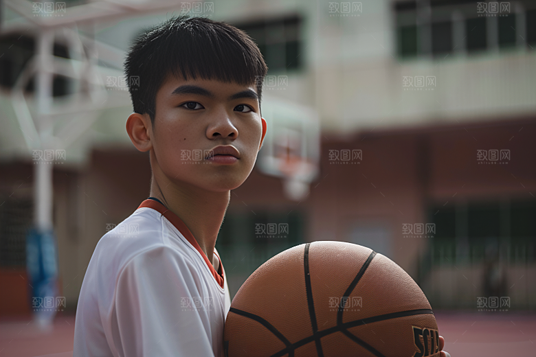 打篮球的人灌篮肖像摄影图