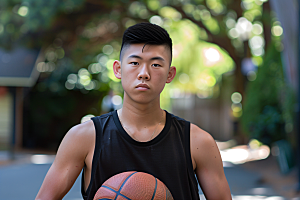 打篮球的人青年健康摄影图