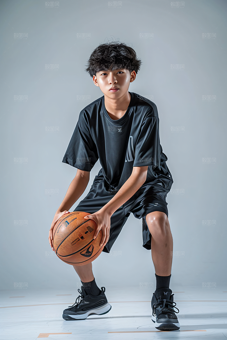 打篮球的人动感灌篮摄影图
