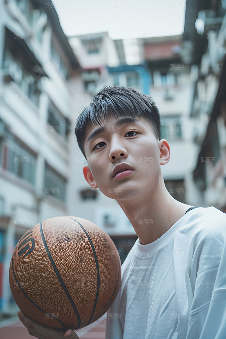 打篮球的人体育锻炼摄影图