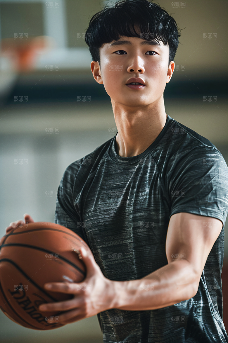 打篮球的人青年扣篮摄影图