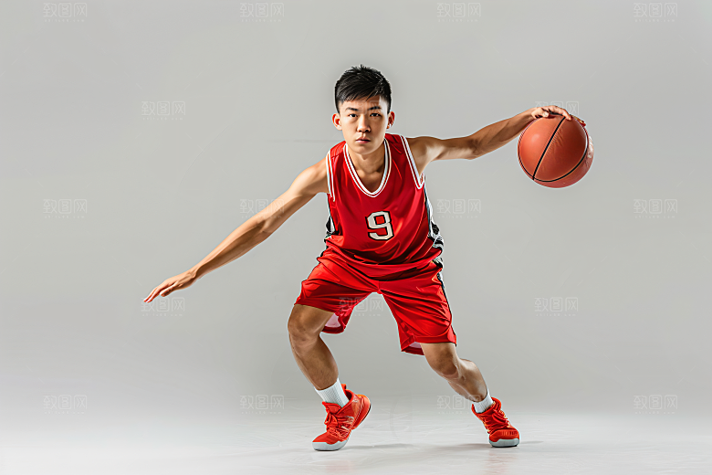打篮球的人健康运动摄影图
