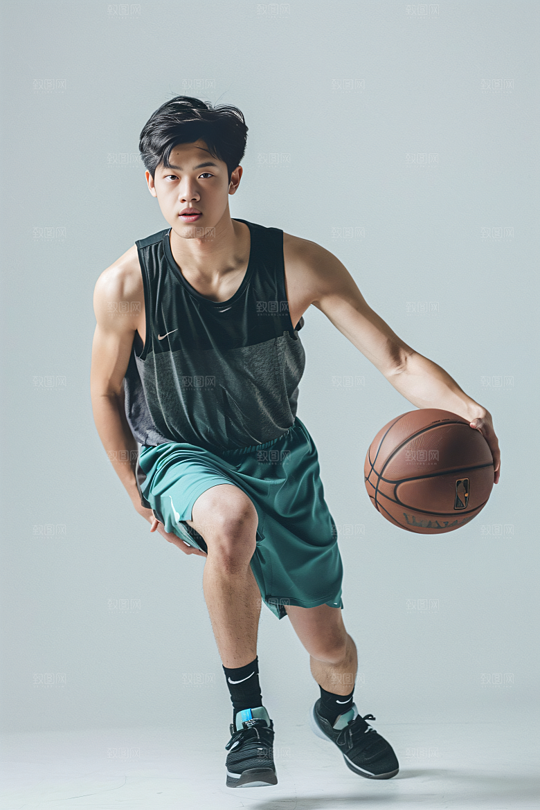 打篮球的人投篮高清摄影图