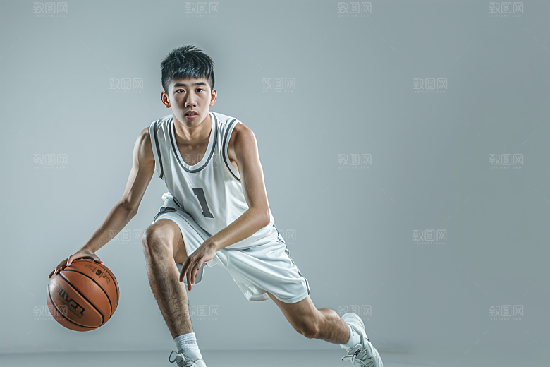 打篮球的人人物扣篮摄影图