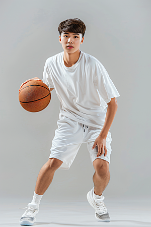 打篮球的人体育动感摄影图
