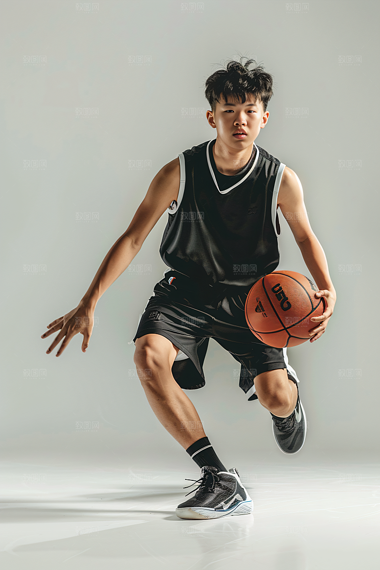 打篮球的人人物灌篮摄影图
