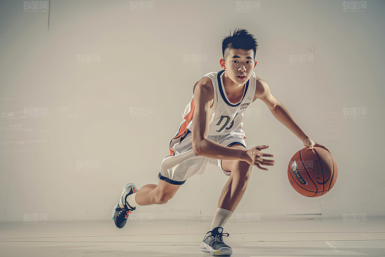 打篮球的人健康肖像摄影图