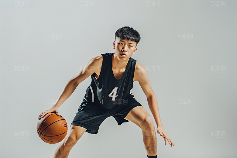 打篮球的人高清动感摄影图