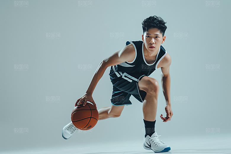 打篮球的人高清阳光摄影图