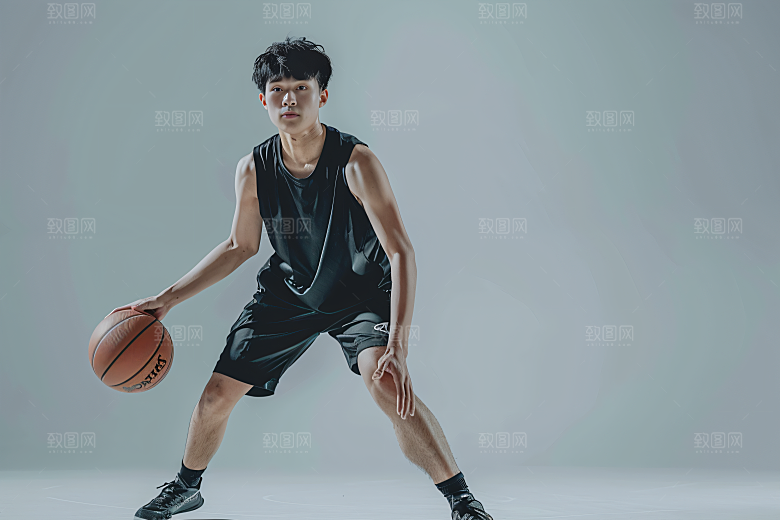打篮球的人运动动感摄影图