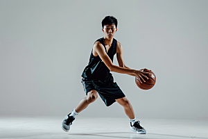 打篮球的人青年运动摄影图