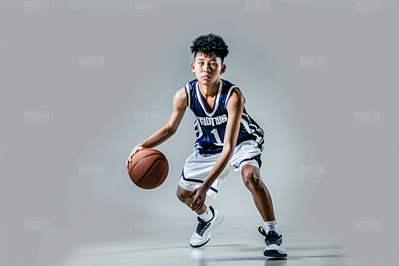 打篮球的人活力锻炼摄影图