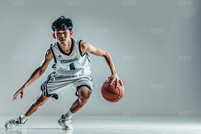 打篮球的人青年扣篮摄影图