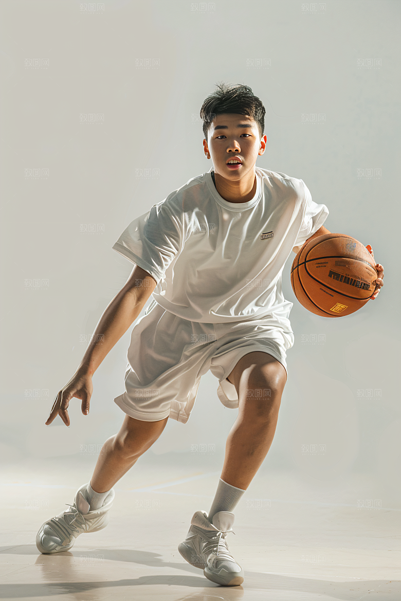打篮球的人高清肖像摄影图