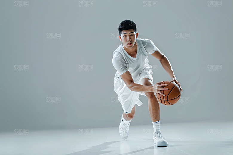 打篮球的人健身活力摄影图