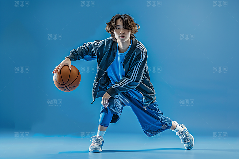 打篮球的人阳光活力摄影图