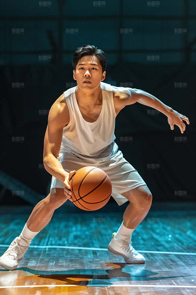 打篮球的人健康灌篮摄影图
