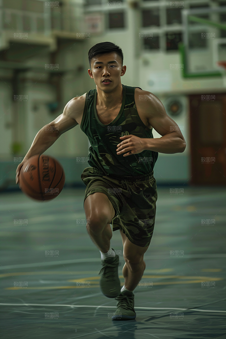打篮球的人体育运动摄影图