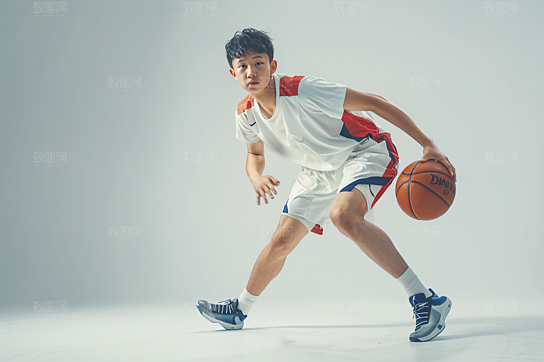 打篮球的人高清肖像摄影图