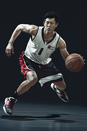 打篮球的人体育阳光摄影图