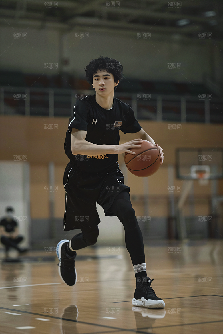 打篮球的人活力青年摄影图