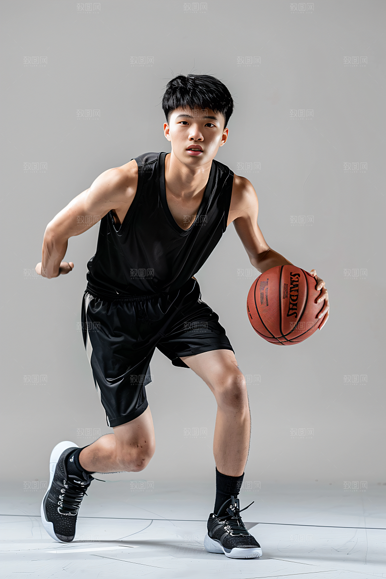 打篮球的人体育锻炼摄影图
