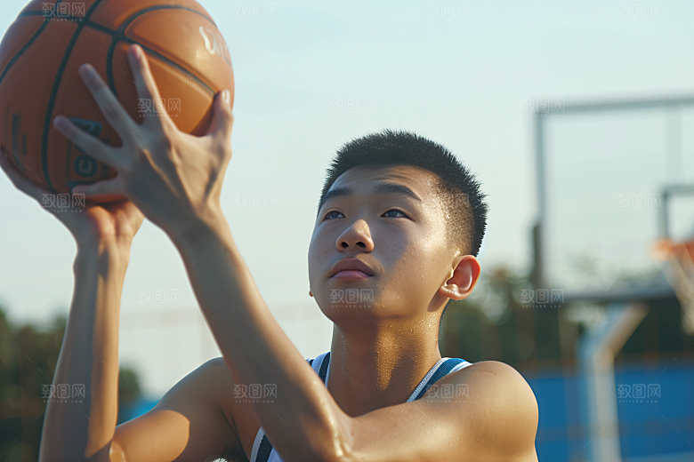 打篮球的人灌篮活力摄影图