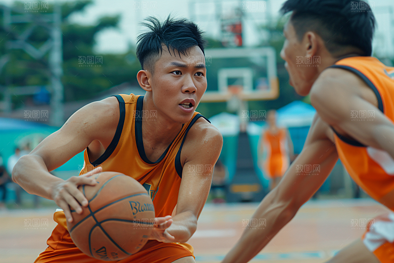 打篮球的人健康体育摄影图
