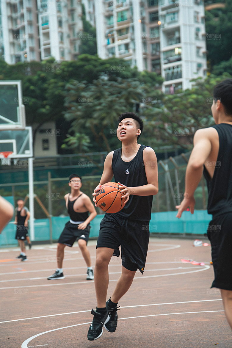 打篮球的人锻炼青年摄影图
