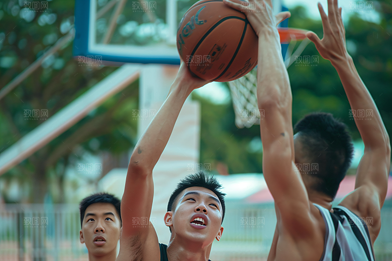 打篮球的人肖像体育摄影图