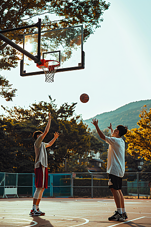 打篮球的人活力健身摄影图