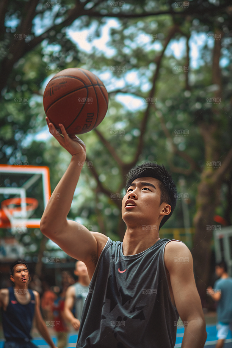 打篮球的人锻炼运动摄影图