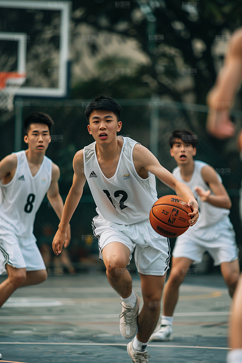 打篮球的人活力灌篮摄影图