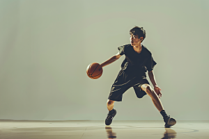 打篮球的人健身动感摄影图