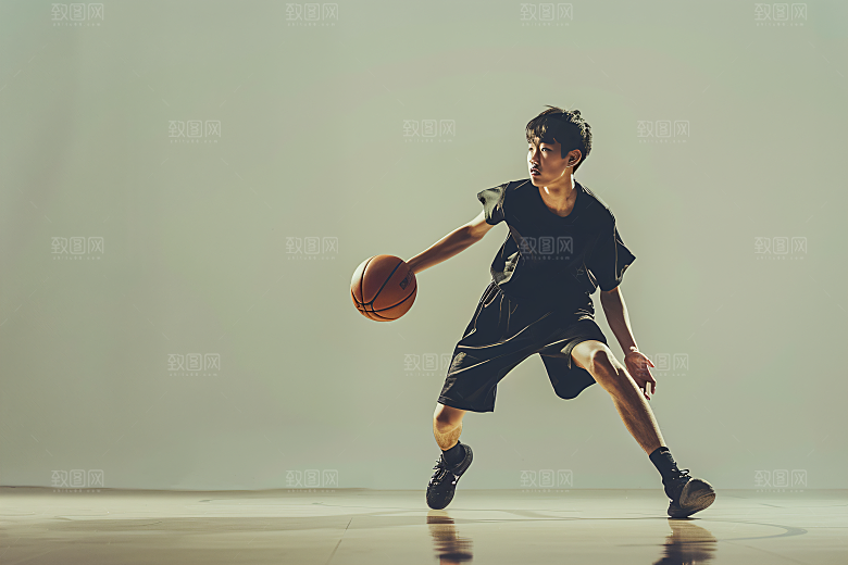 打篮球的人健身动感摄影图