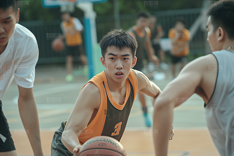 打篮球的人健身锻炼摄影图