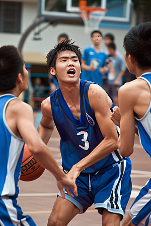 打篮球的人青年活力摄影图