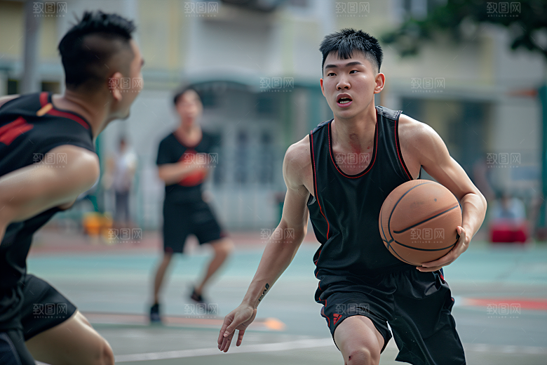 打篮球的人健身人物摄影图