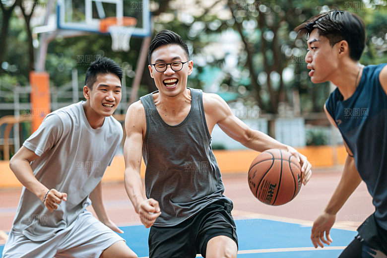 打篮球的人人物灌篮摄影图