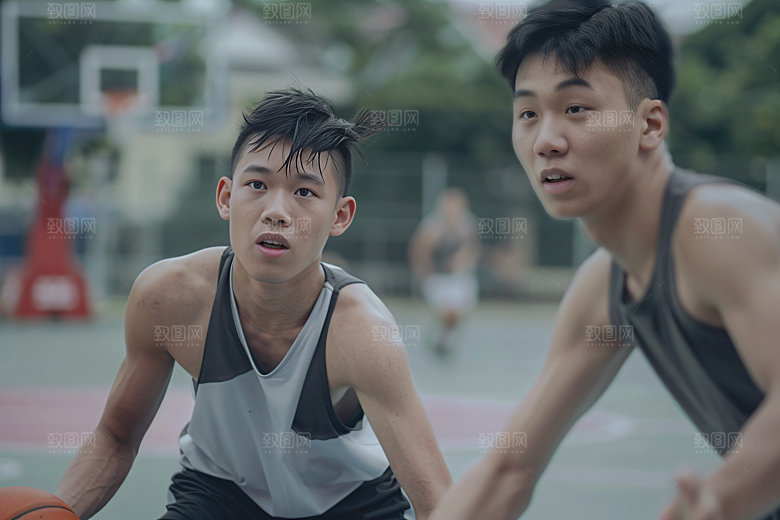打篮球的人健身扣篮摄影图